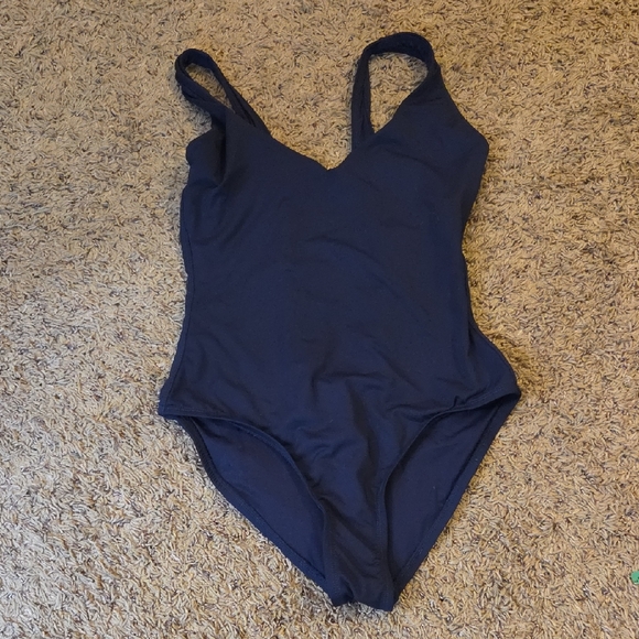 Andie Other - Andie Deep Navy V-Neck One-Piece Swimsuit